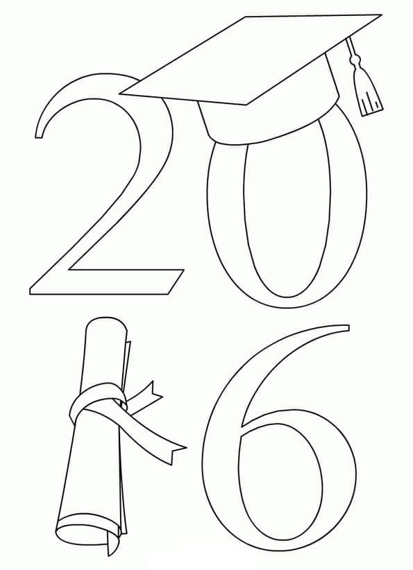 Graduation image coloring page