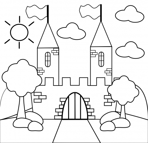 Preschool coloring page â castle
