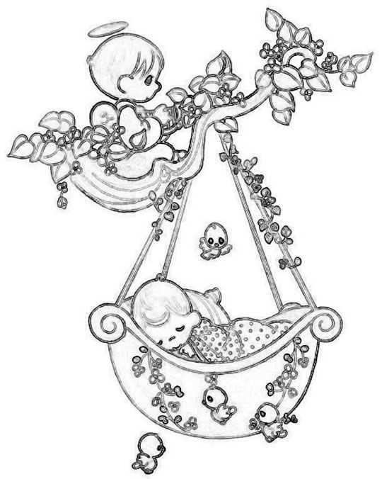 Precious moments angels coloring pages