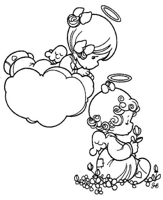 Free easy to print angel coloring pages