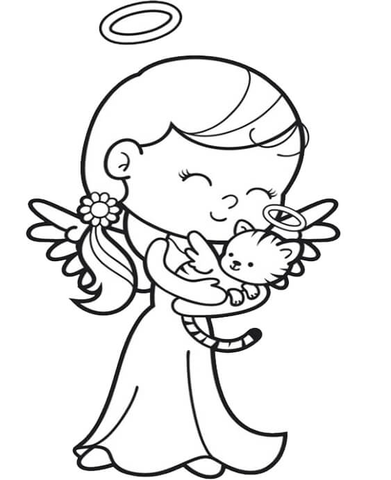 Free easy to print angel coloring pages