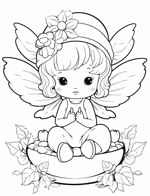 Page cute baby angel coloring sheet images