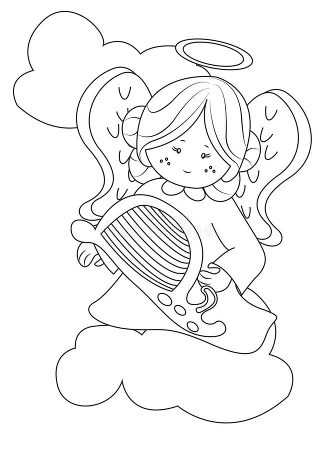 Angel coloring page stock illustration illustration of design