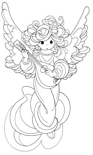 Beautiful christmas angel coloring pages