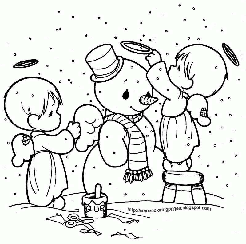 Precious moments christmas coloring pages