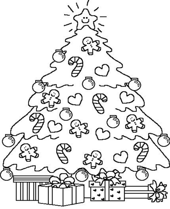 Free easy to print christmas presents coloring pages