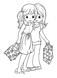 Free precious moments drawing to download and color