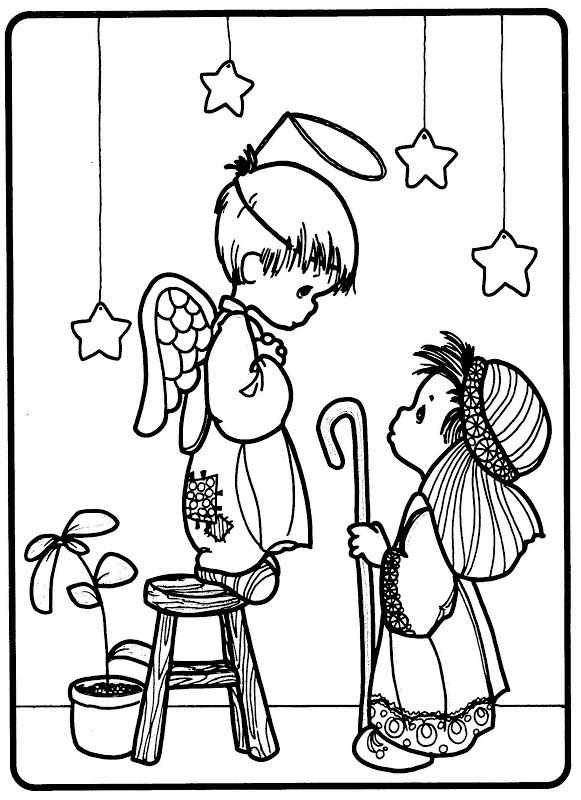 Celebrate the nativity with precious moments coloring pages