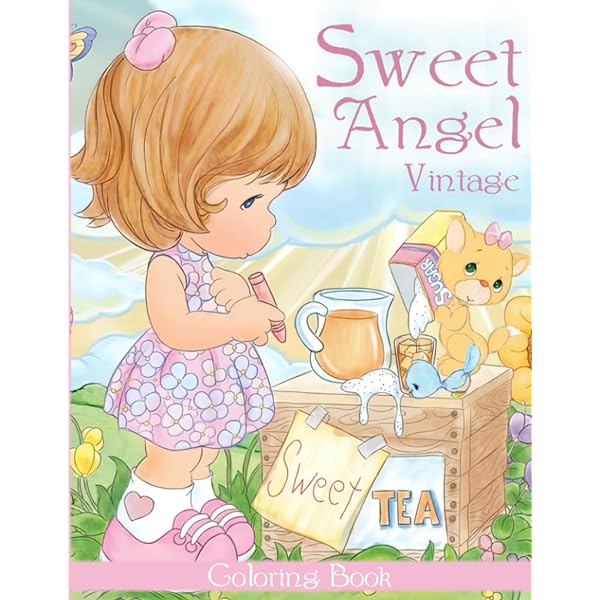 Sweet angel vintage coloring book cute dolls coloring pages with peaceful designs illustratrions for kids teens adults stress relief relaxation willie gross books