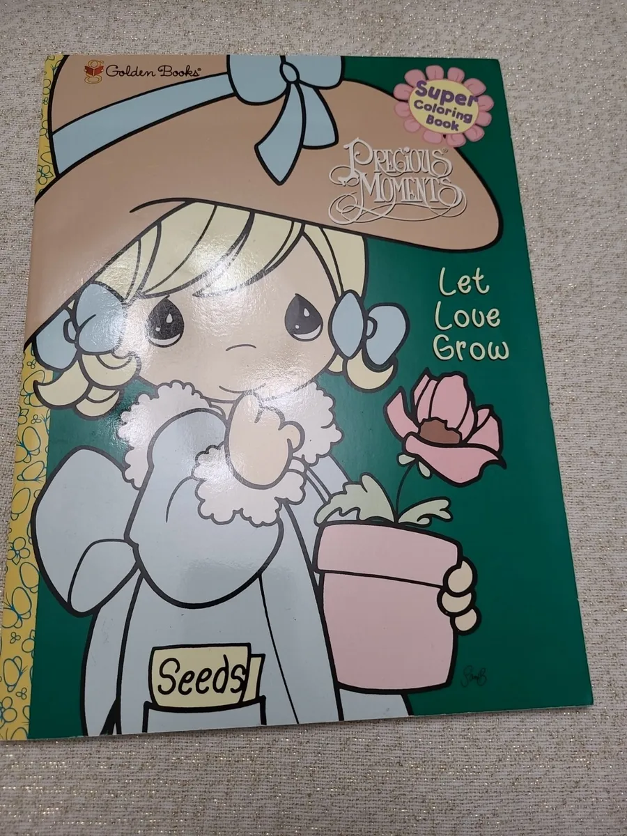 Vtg golden book precious moments let love grow coloring book