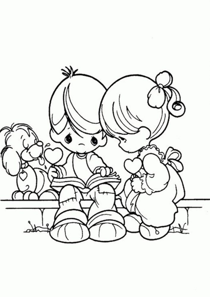 Free easy to print precious moments coloring pages