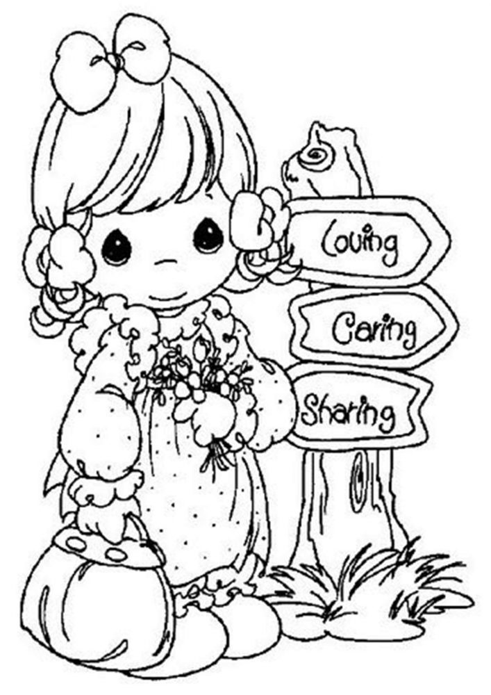 Free easy to print precious moments coloring pages