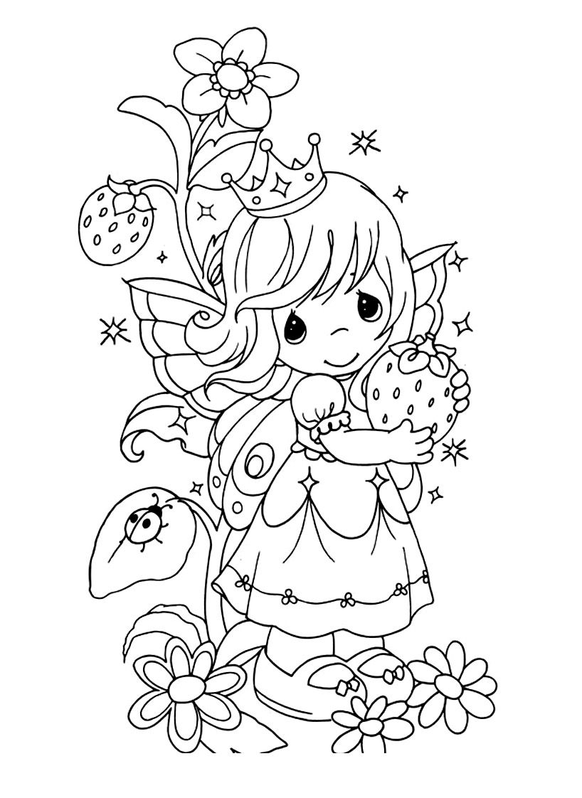 Free precious moments drawing to print and color