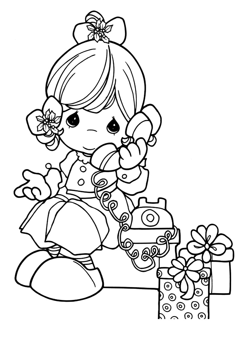 Free precious moments drawing to download and color