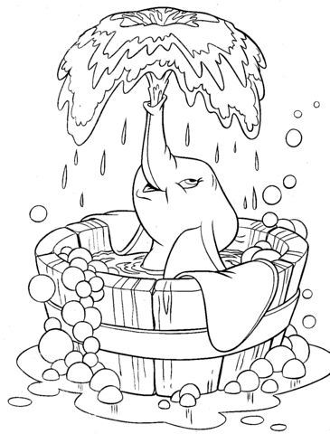 Dumbo makes a fountain coloring page free printable coloring pages disney coloring pages cartoon coloring pages elephant coloring page