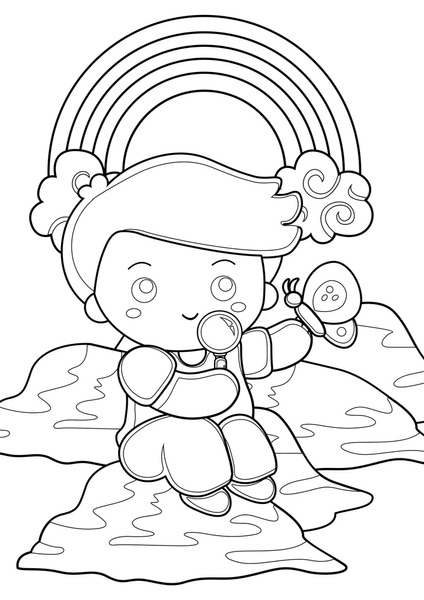 Boy girl coloring page royalty