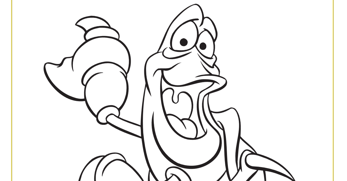 Little mermaid sebastian coloring page