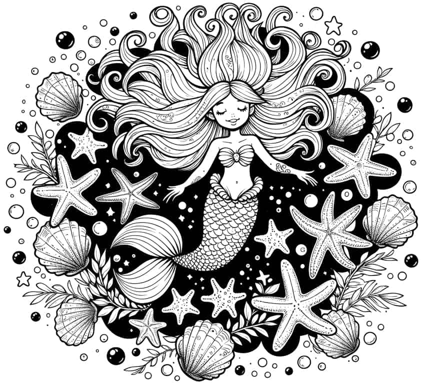 Mermaid coloring pages