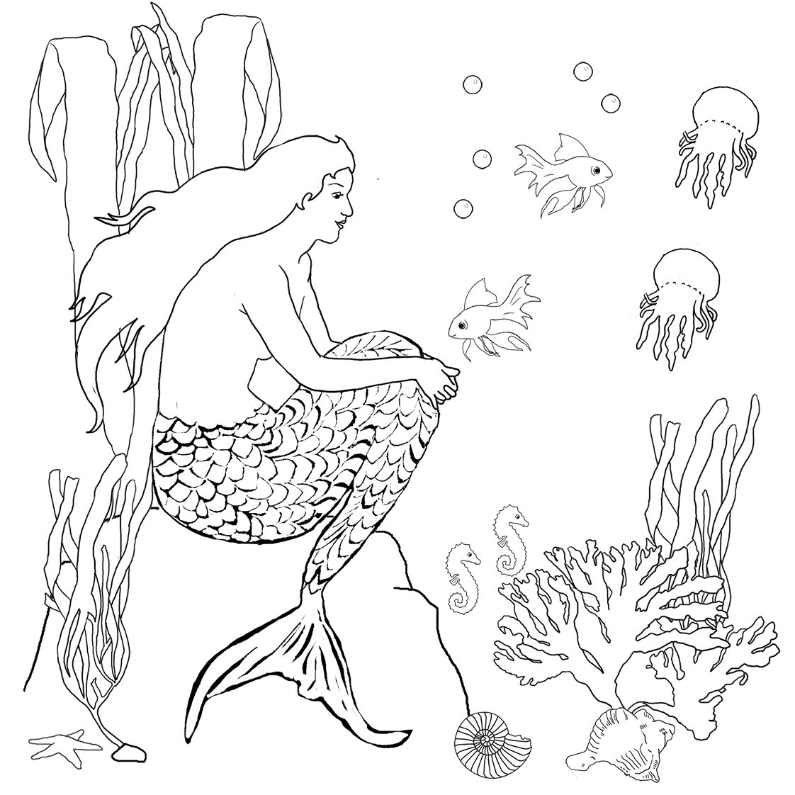 Mermaid coloring pages