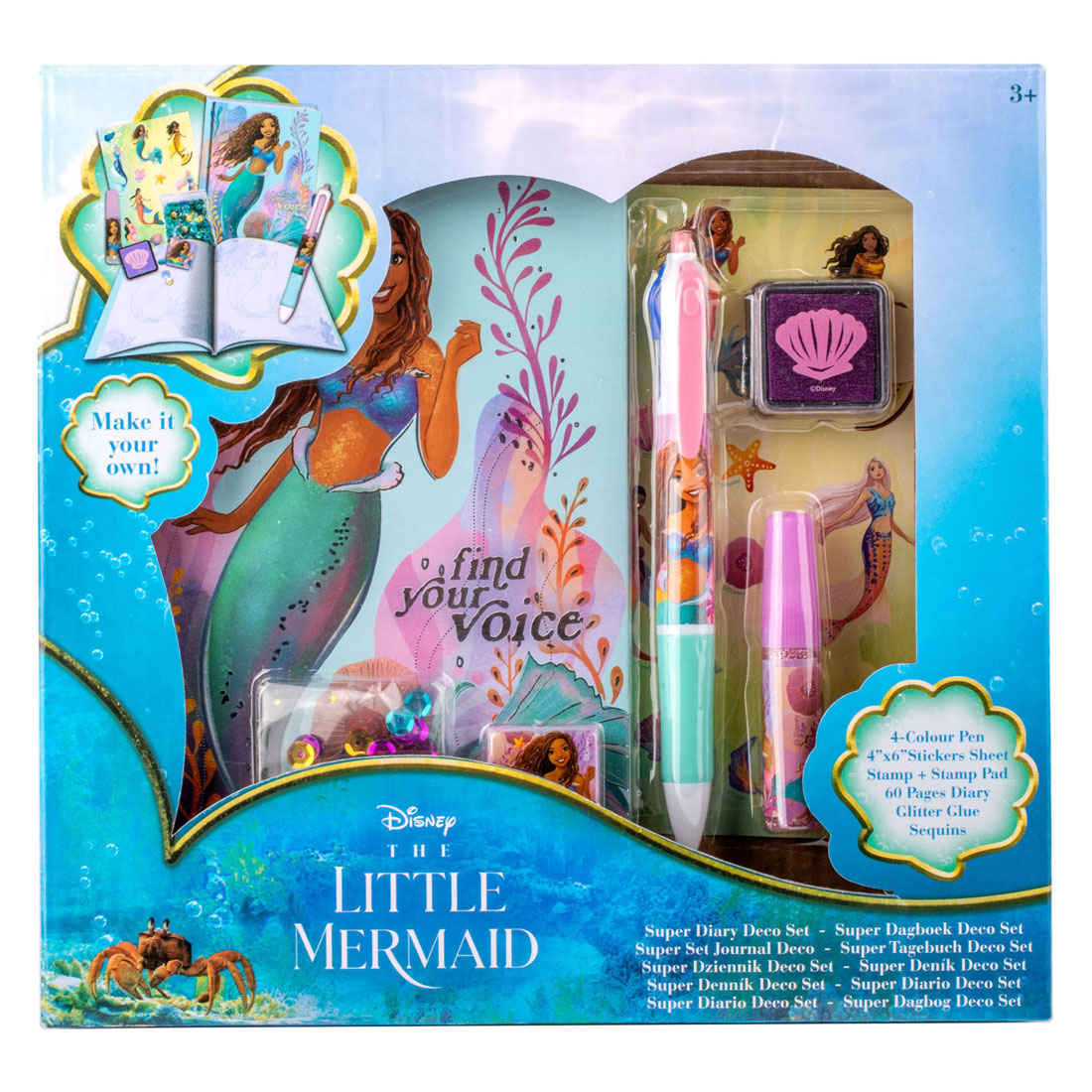 The little mermaid diary design set rhinestones thimble toys