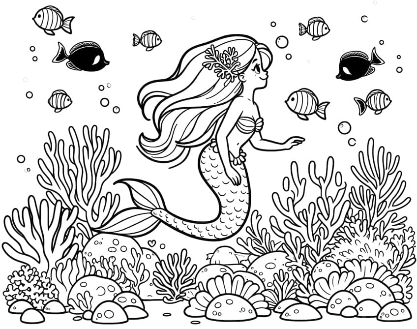 Mermaid coloring pages