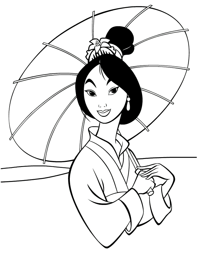 Mulan coloring pages team colors