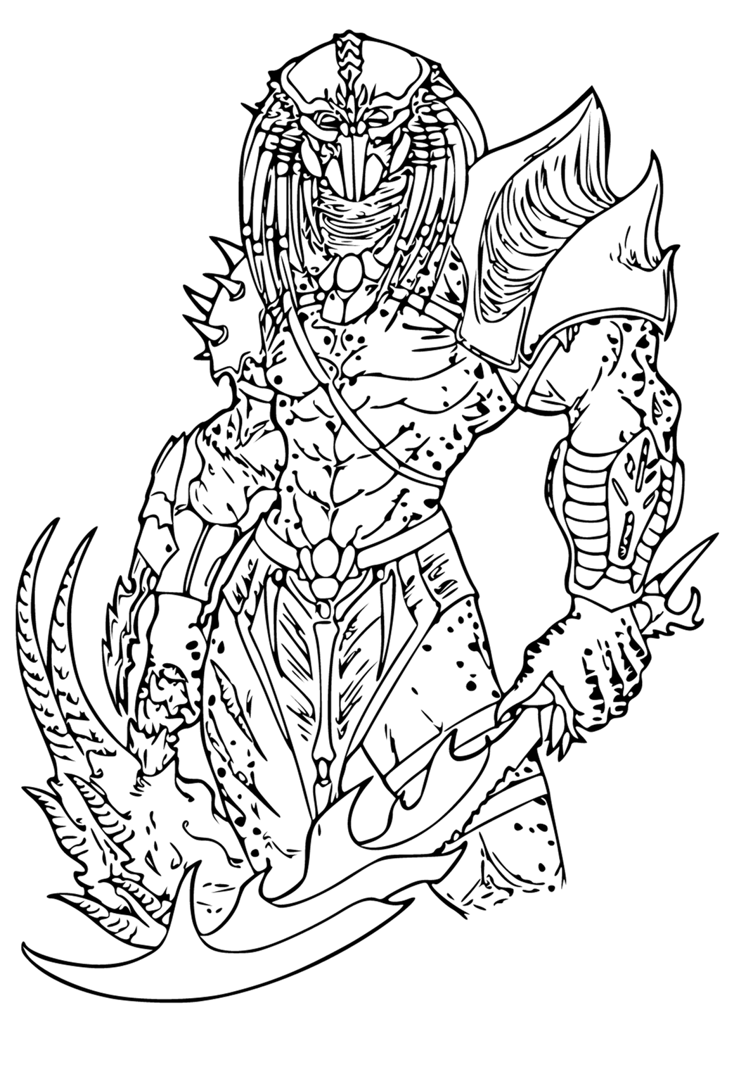 Free printable predator sword coloring page for adults and kids