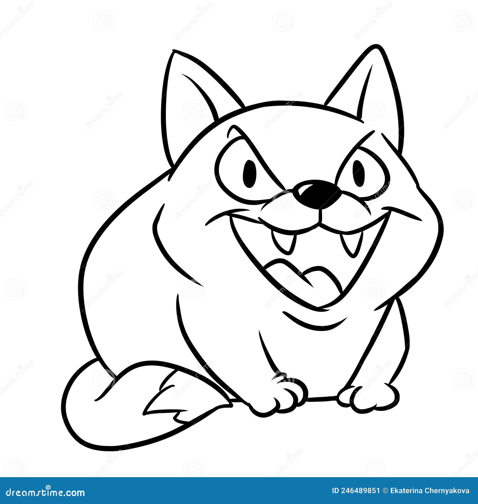Predator cat coloring page cartoon illustration stock illustration