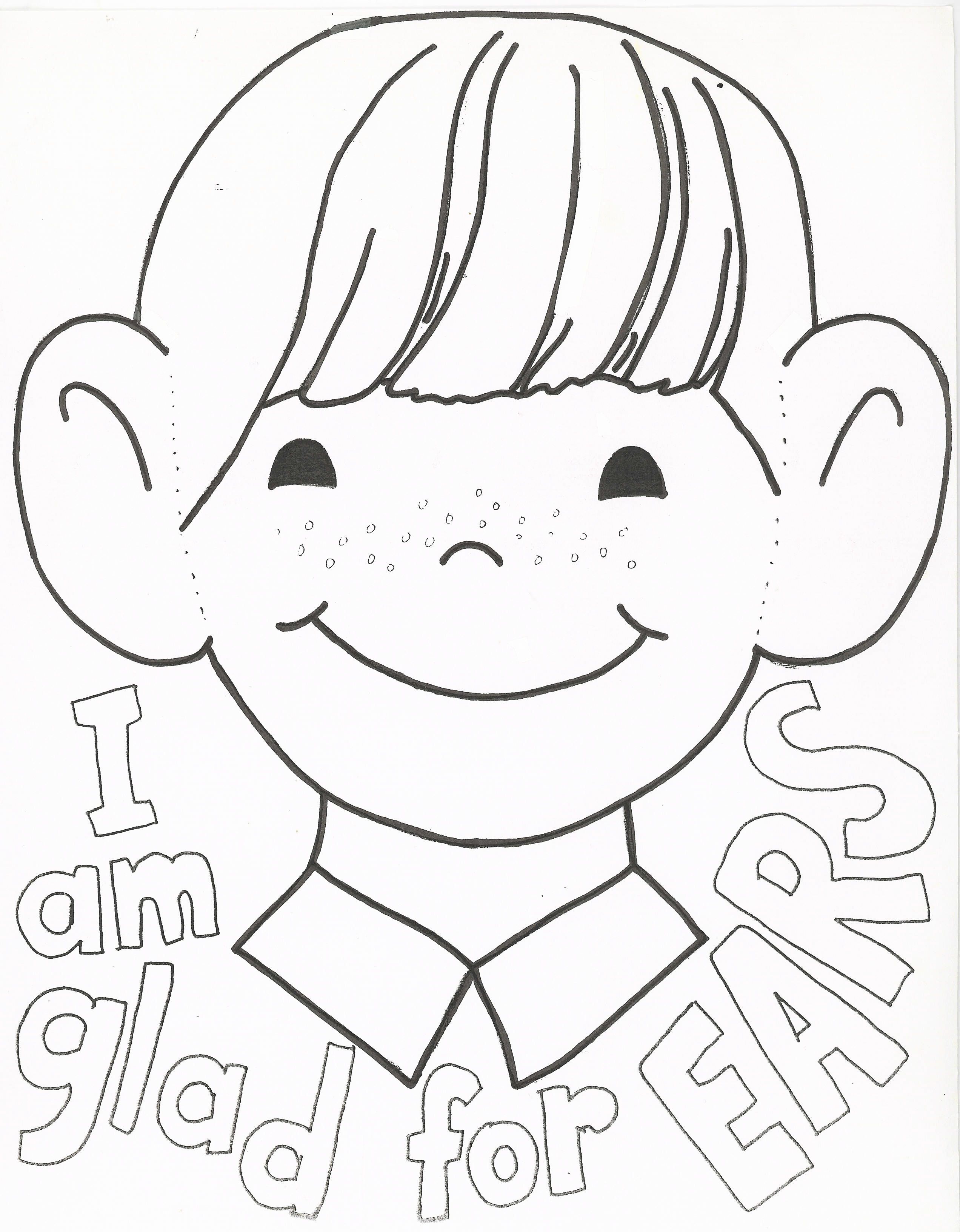 Preschool ears coloring page