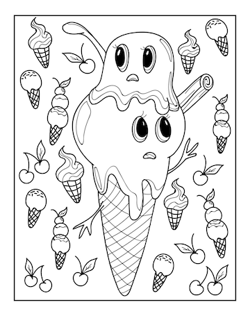 Dibujo de quema de pãginas para colorear de halloween para adultos libro para colorear vector premium