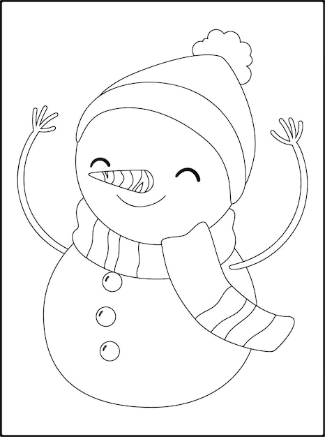 Dibujos de navidad para colorear para niãos vector premium