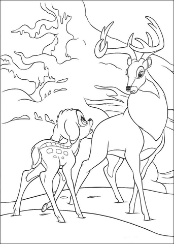 Dibujo de bambi pregunta a roe para colorear dibujos para colorear imprimir gratis