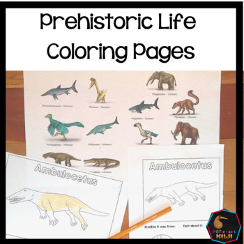 Early life coloring prehistoric animal coloring pages by montessorikiwi