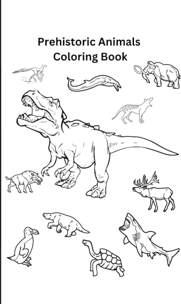 Prehistoric extinct animals coloring book different prehistoric animals coloring pages