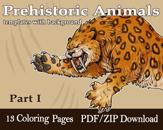 Prehistoric animals for kids and adults coloring pages with animals from ice age part i