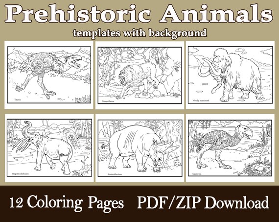 Prehistoric animals for kids and adults coloring pages with animals from ice age part iii download now