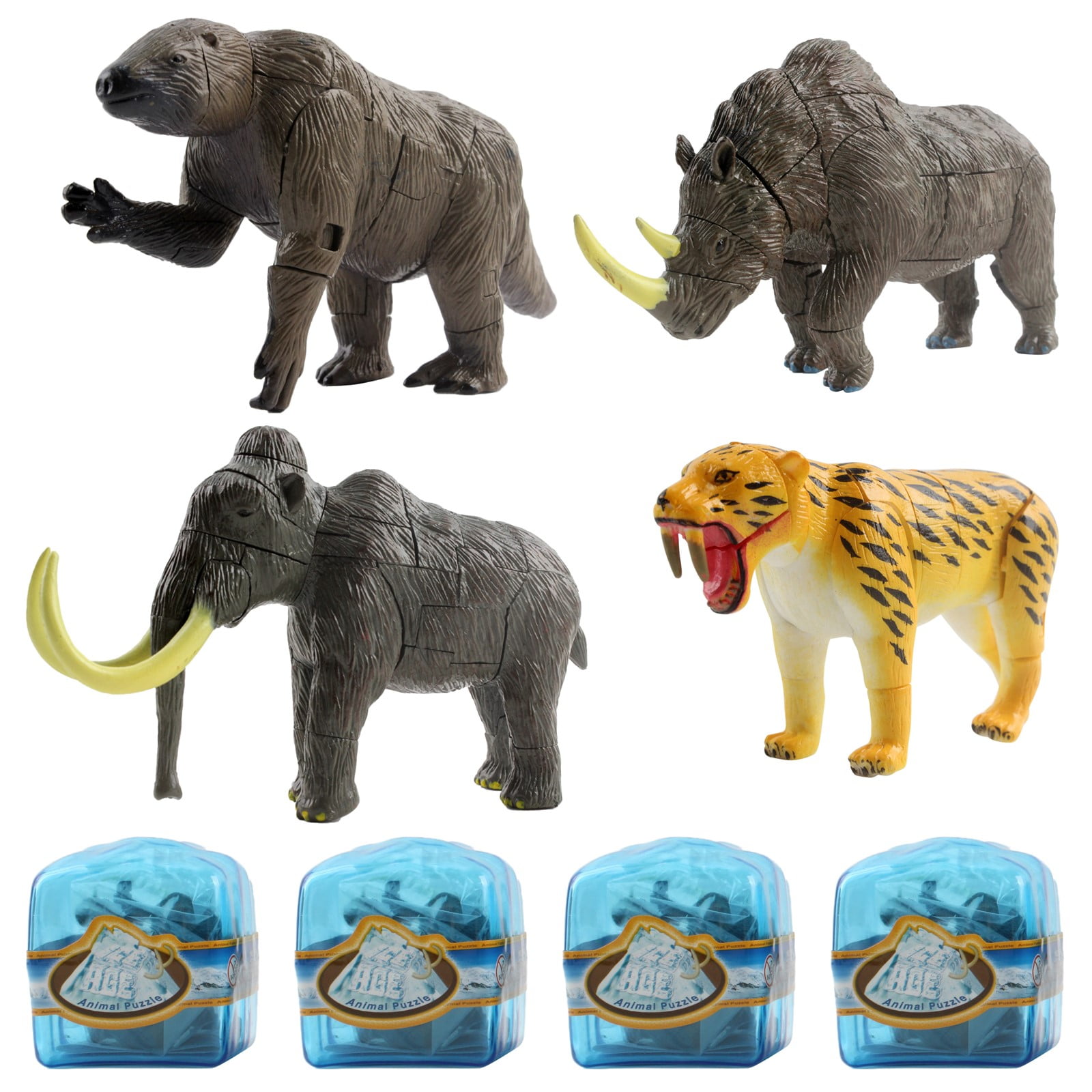 Vokodo prehistoric set with ice age animals in glacier cubes kids archaeology d puzzle take apart discover fossils science stem educational dig up easter egg party toy great gift for boys