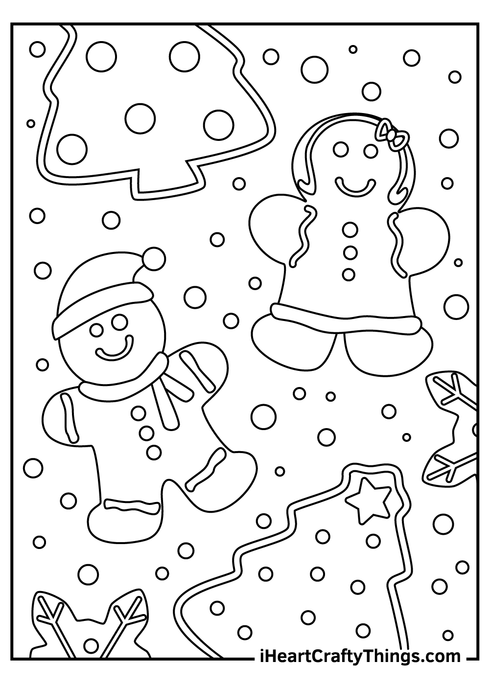 Christmas gingerbread coloring pages free printables