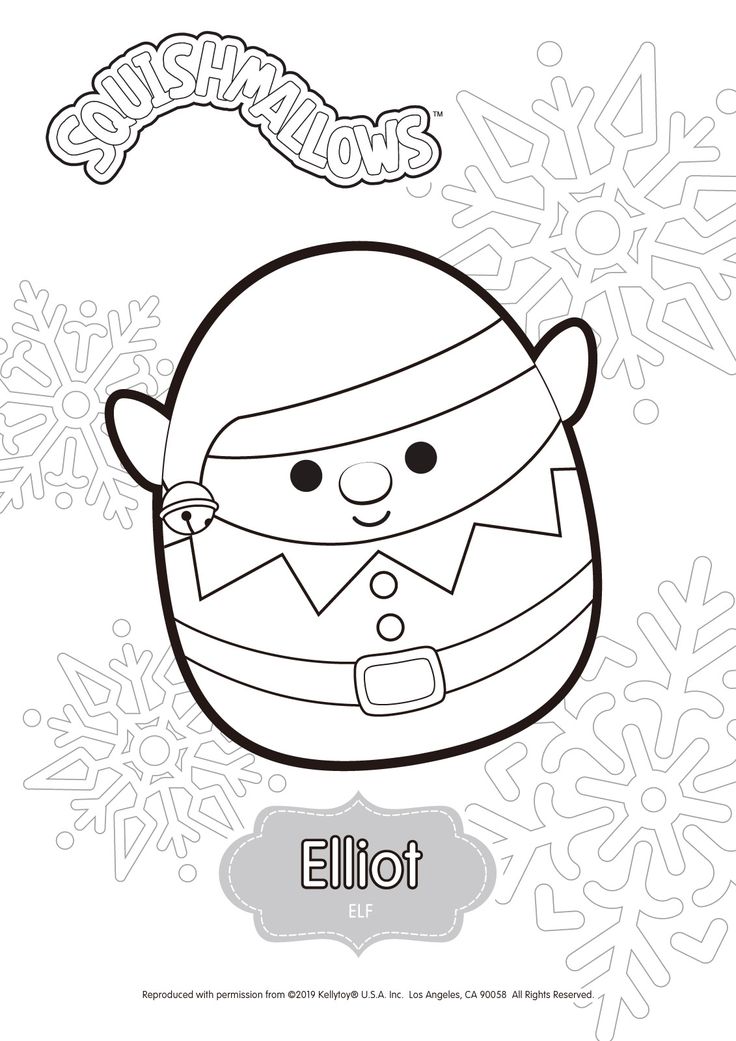 Elliot from squishmallows coloring pages kids christmas coloring pages printable christmas coloring pages cool coloring pages