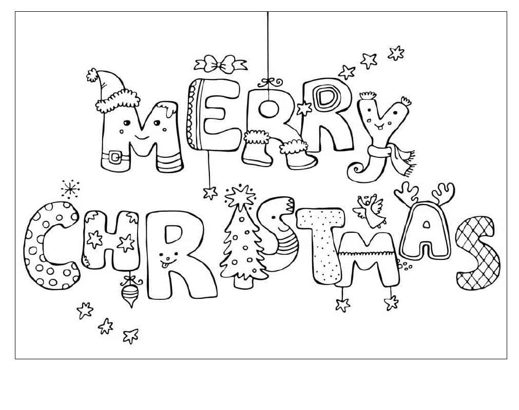 Download merry christmas coloring picture