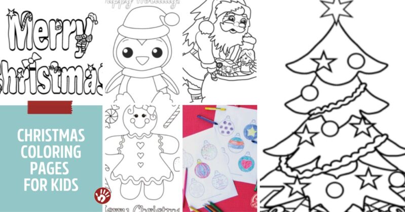 Christmas winter coloring pages for kids to color