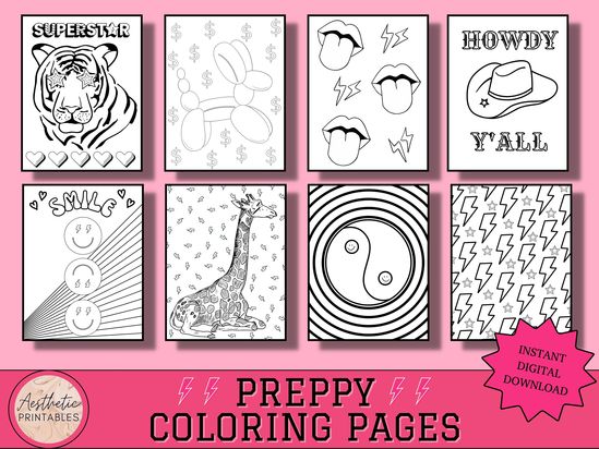 Preppy coloring pages ideas preppy artwork preppy gifts coloring pages