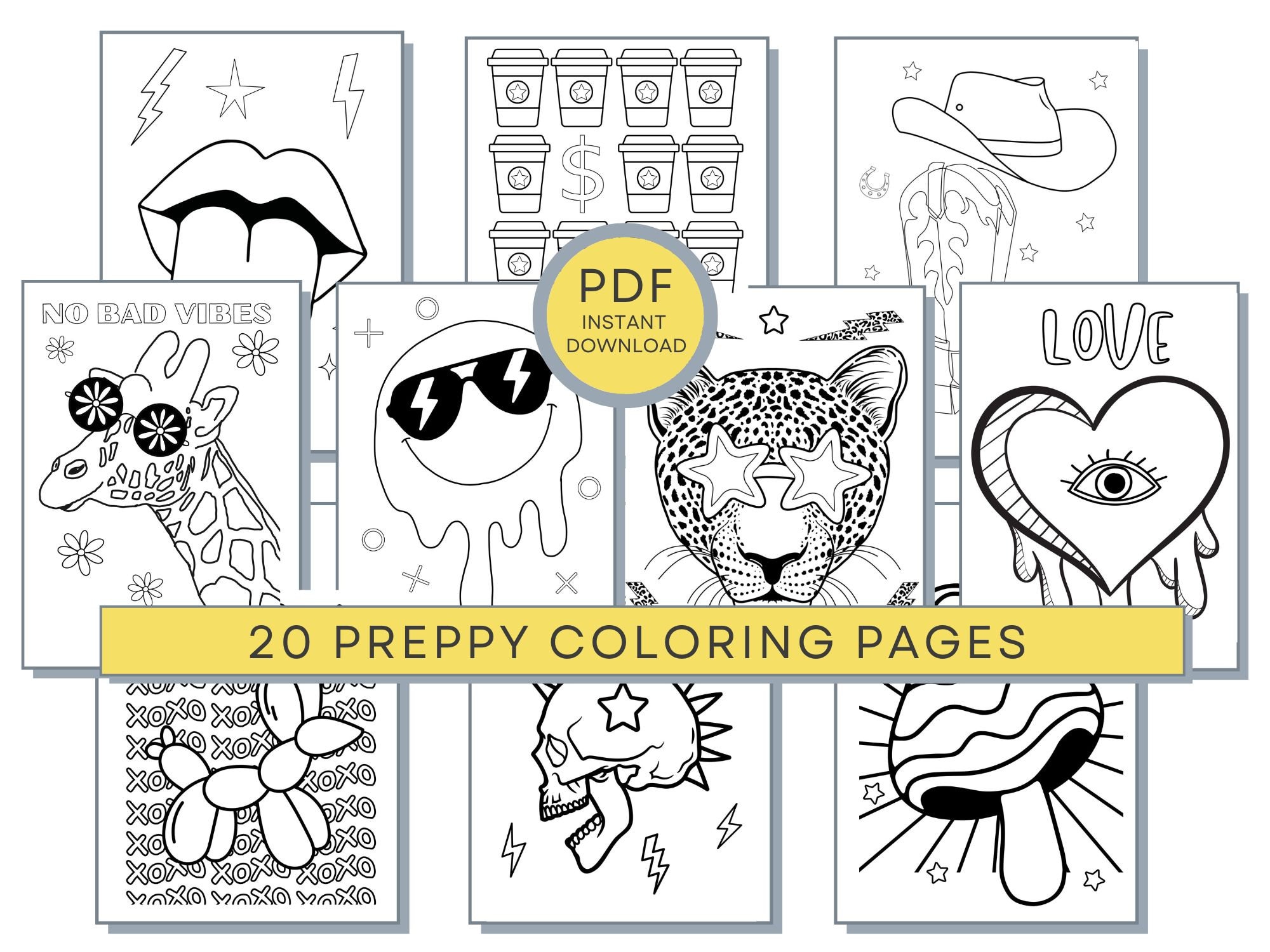 Preppy coloring page