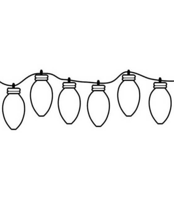 Free easy to print christmas lights coloring pages