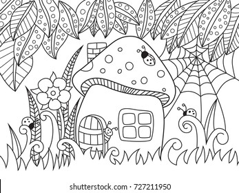 Outlined doodle antistress coloring page beautiful stock vector royalty free