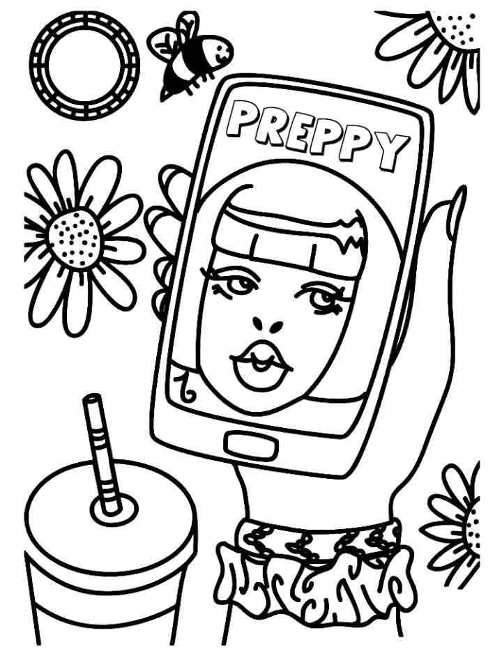 Free printable preppy coloring pages preppy drawing
