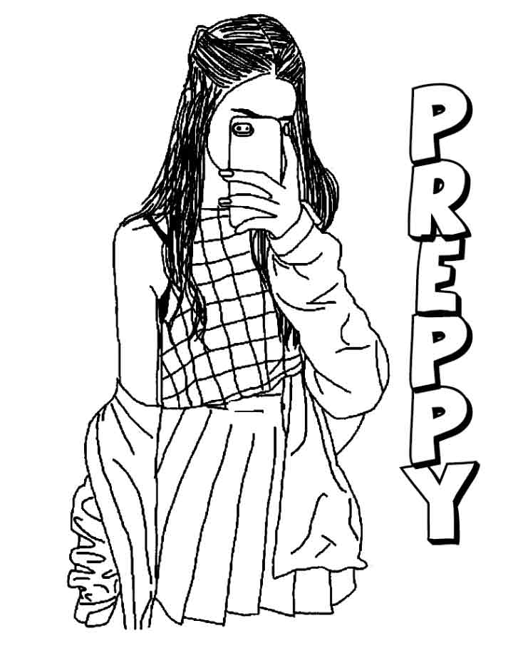 Free printable preppy coloring pages preppy drawing