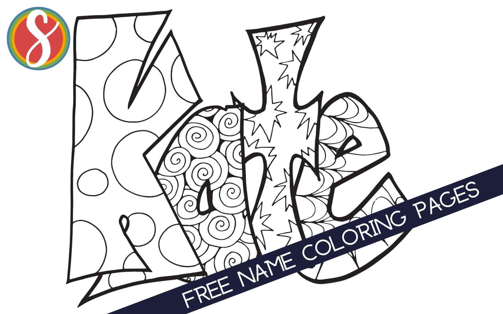 Free name coloring pages â stevie doodles