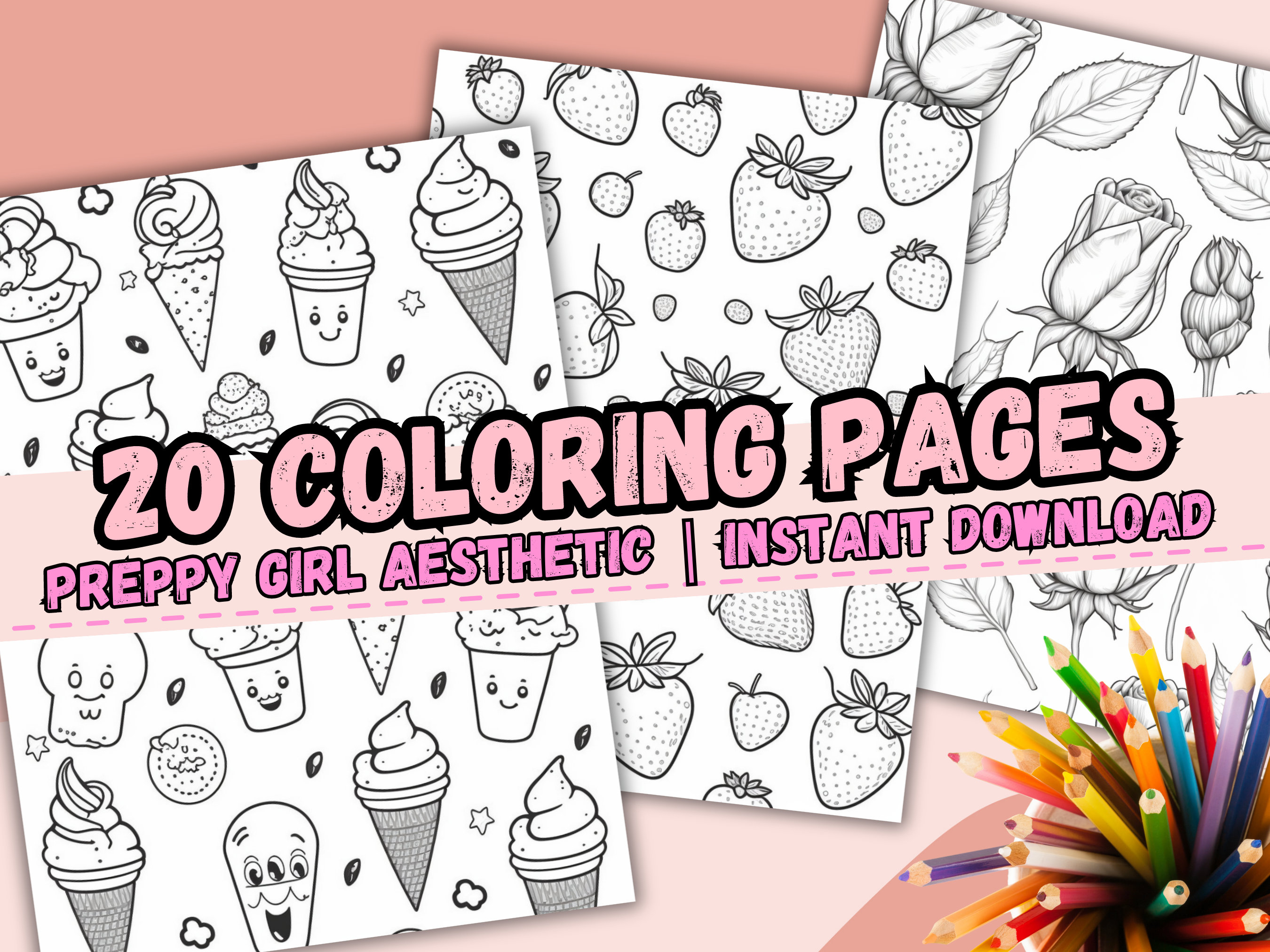 Get creative with our preppy aesthetic coloring pages perfect for relaxation and stress relief for adults teens preppy girl aesthetic