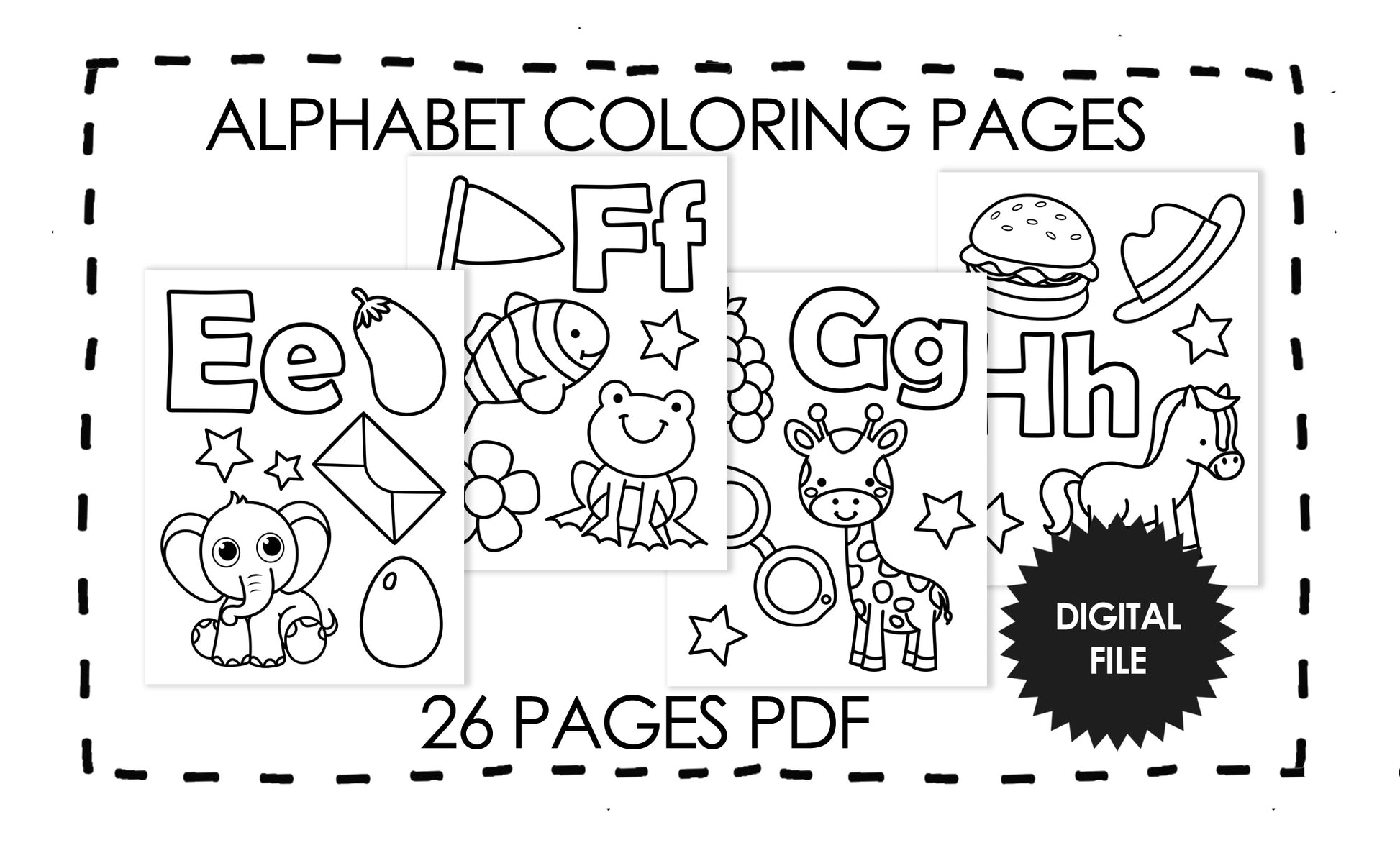 Alphabet coloring pages for kids preschool abc coloring book kids pr â she